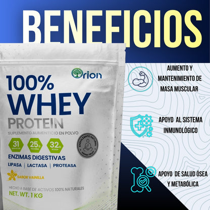 Orion 100% Whey Protein  Enzimas Digestivas 1kg